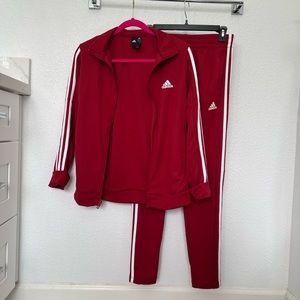 Red Adidas Tracksuit (Full set)